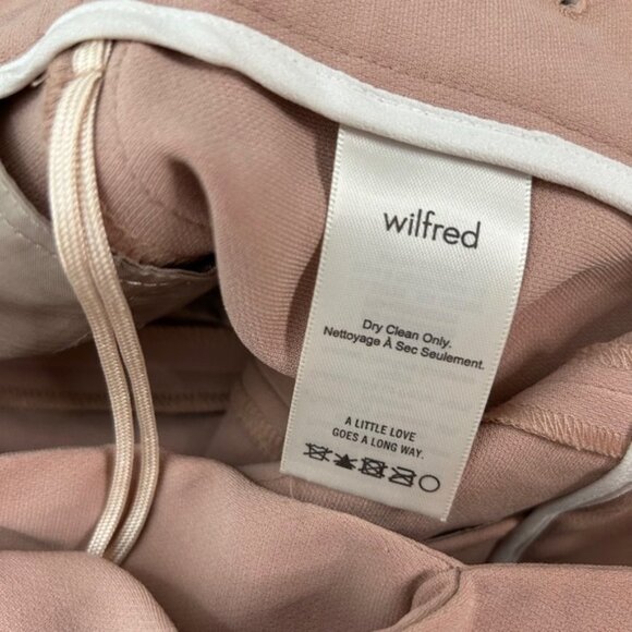 Aritzia Wilfred Feuille Pants Front Tie Belted Straight leg High Rise Waist Pink - Picture 10 of 15